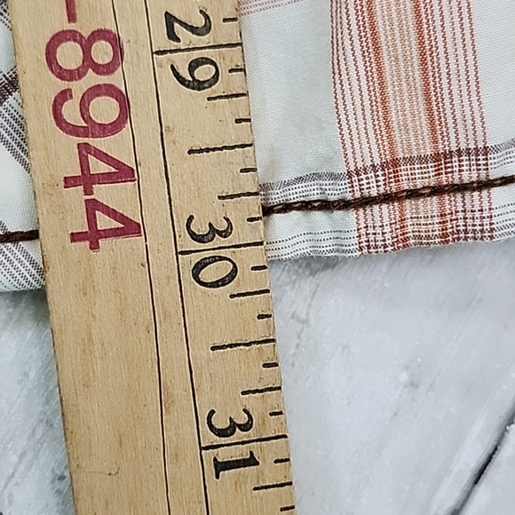 Timberland Men's Shirt Beige/Orange/Brown 100% Cotton Short Sleeve Button Up L - Picture 7 of 10